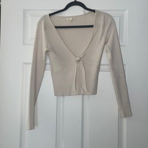 Pink L.A. Hearts Ribbed Long Sleeve V-Neck